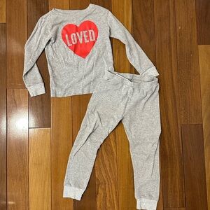 Carter's Gray Pajama Set with Red Heart